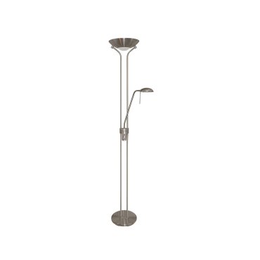 Searchlight Mother &amp; Child - Stehleuchte mit Doppeldimmer - 180 cm - satiniert silber