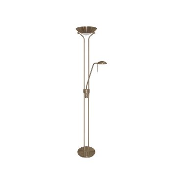 Searchlight Mutter &amp; Kind - Stehleuchte mit Doppeldimmer - 180 cm - Messing antik