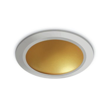 ONE Light Dark Light Dome Reflector - Deckeneinbauleuchte - Ø 17 x 5 cm - 16W LED inkl. - Weiß und Messing