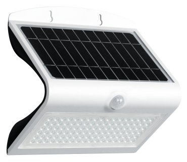 Century Italia Arcadia 6.8 -  solarbetriebene Außenwandlampe mit Sensor - 23,2 x 22 x 12,1 cm - 8W LED inkl. - IP65 - weiß