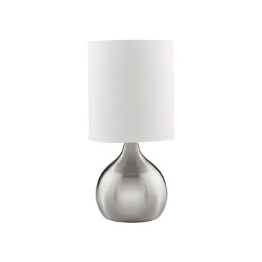 Searchlight Touch - Tischleuchte - 29 cm - 3 Stufen dimmbar - weiß und satiniert silber