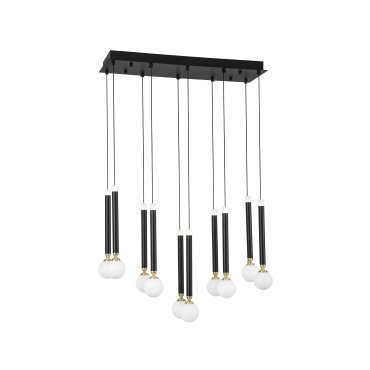 Nova Luce Cayo - Hängeleuchte - 72 x 20 x 120 cm - 10 x 5W LED inkl. - schwarz