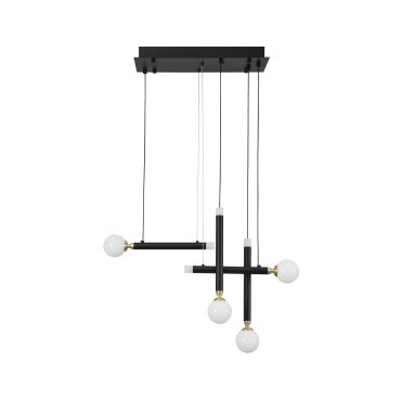 Nova Luce Cayo - Hängeleuchte - 51 x 20 x 120 cm - 4 x 5W LED inkl. - schwarz