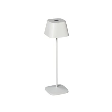 Konstsmide Capri - kabellose Tischleuchte für den Außenbereich mit Ladestation - Ø 10 x 36 cm - 2,2 W dimmbare LED inkl. - IP54 - weiß