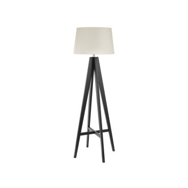 Searchlight Easel - Stehleuchte - 148 cm - dunkles Holz und cremefarbenes Leinen