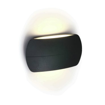 ONE Light Outdoor Slim Oval Range - Außenwandleuchte - 20 x 11 x 5,2 cm - 2 x 6W LED inkl. - IP54 - anthrazit