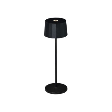 Konstsmide Positano - kabellose Outdoor-Tischleuchte mit Ladestation - Ø 11 x 35 cm - 2,2W dimmbare LED inkl. - IP54 - schwarz