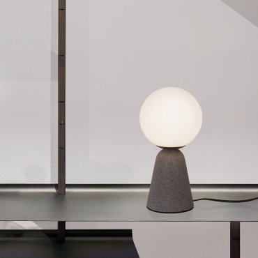 Nova Luce Zero - Tischleuchte - Ø 10 x 20 cm - grau und opal