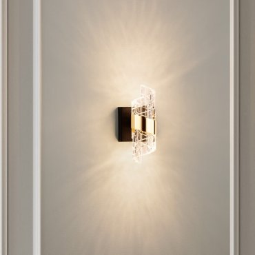 Nova Luce Seneca - Wandleuchte - 12,3 x 22 x 10 cm - 9W LED inkl. - gold und schwarz