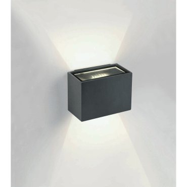 ONE Light Outdoor Wall Up &amp; Down Lights - Außenwandleuchte - 9 x 6,5 x 6,5 cm - 2 x 3W LED inkl. - IP54 - anthrazit