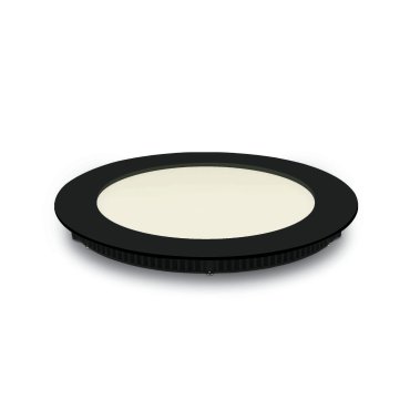 ONE Light Round Recessed Panel - Deckeneinbauleuchte - Ø 17,3 x 2,2 cm - 12W LED inkl. - IP40 - schwarz - Lichtfarbe weiß