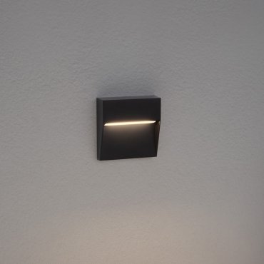 Nova Luce Nectar - Außenwandleuchte - 11 x 3 x 11 cm - 3W LED inkl. - IP65 - dunkel anthrazit