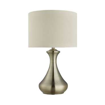 Searchlight Touch - Tischleuchte - Ø 24 x 40 cm - 3 Stufen dimmbar - Messing antik und creme