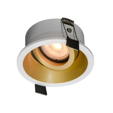 Artdelight Roura – schwenkbarer einbaustrahler – Ø 90 mm, Ø 82 mm einbaumaß – weiß und gold