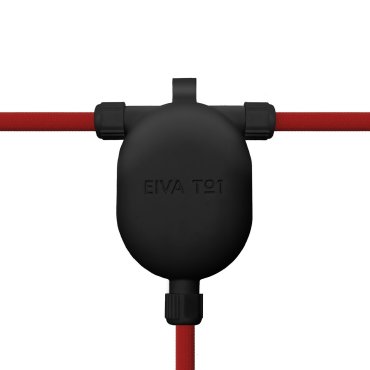 Creative Cables EIVA 3-Wege - Silikon-Kabelhalter - 7,5 x 11,5 x 2,6 cm - IP65 - schwarz