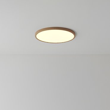 Nordlux Oja - Badezimmer Deckenleuchte - Ø 42,4 x 2,3 cm - 24W dimmbare LED inkl. (2700K) - IP54 - Holzfolie