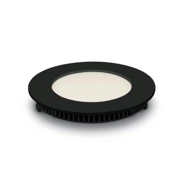 ONE Light Round Recessed Panels - Einbaustrahler - Ø 120 mm, Ø 108 mm Einbaumaß - 8W LED inkl. - IP40 - schwarz - Lichtfarbe weiß