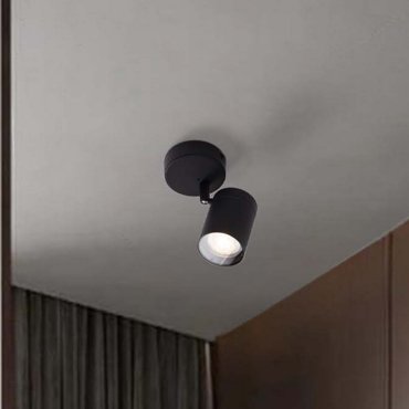 Nova Luce Alma - Aufbaustrahler 1L - Ø 8 x 13 cm - IP44 - Sand schwarz