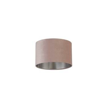 Searchlight Drum Shade – lampenschirm - Ø 28 x 18 cm - rosa und gebürstetes silber