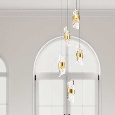 Nova Luce Seneca - Hängelampe - Ø 30 x 150 cm - 41W LED inkl. - gold und schwarz