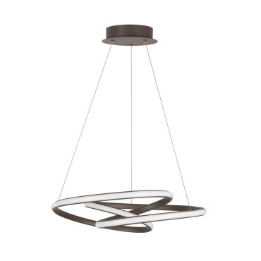Nova Luce Menton - Hängeleuchte - Ø 52 x 120 cm - 43W dimmbare LED inkl. - sandfarbener Kaffee