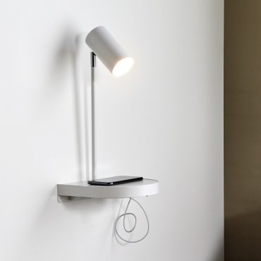 Nordlux Cody - Wandleuchte mit Schalter und USB-Anschluss - 20 x 20 x 42,9 cm - weiß