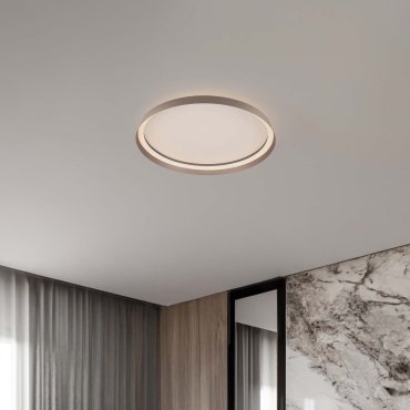 Nova Luce Ormi - Deckenleuchte - Ø 60 x 7 cm - 48W dimmbar LED inkl. - champagnerbraun