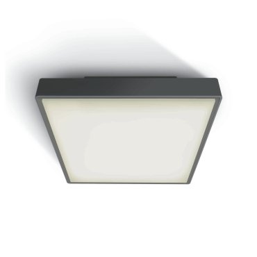 ONE Light E27 Plafo Outdoor Square - Deckenleuchte für den Außenbereich - 29,5 x 29,5 x 10,5 cm - IP65 - anthrazit