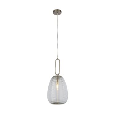 Searchlight Elixir - Pendelleuchte - Ø 24 x 130 cm - transparent und Nickel satiniert