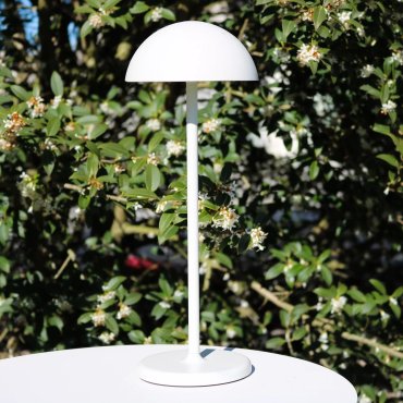 Lucide Joy - wiederaufladbare Tischleuchte - Ø 12 x 32 cm - 1.5W dimmbare LED inkl - IP54 - weiß
