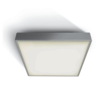 ONE Light LED Plafo Outdoor Square - Außen-Deckenleuchte - 29,5 x 29,5 x 8 cm - 24W LED inkl. - IP65 - grau