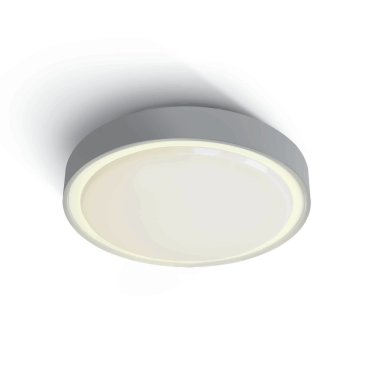 ONE Light LED Plafo Outdoor Round - Außen-Deckenleuchte - Ø 26 x 7,5 cm - 16W LED inkl. - IP65 - grau