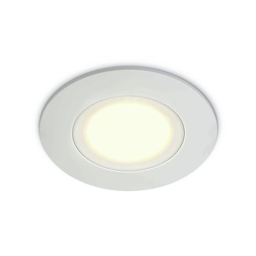ONE Light Bathroom Range - Einbaustrahler - Ø 85 mm, Ø 68 mm Einbaumaß - 6W LED inkl. - IP65 - weiß - Lichtfarbe warmweiß