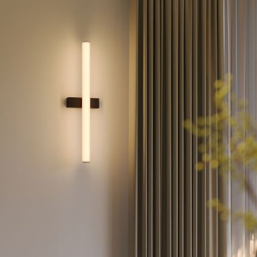 Maxlight Thora - Wandleuchte - 16 x 60 x 8,5 cm - dimmbares LED 12W inklusive - IP44 - schwarz