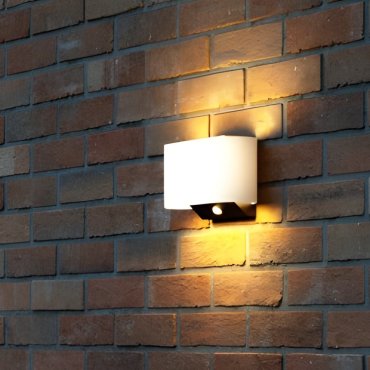 Nordlux Piola - Außenwandleuchte mit Solarsensor - 25,6 x 10,4 x 15,7 cm - 6W LED inkl. - IP65 - weiß und schwarz