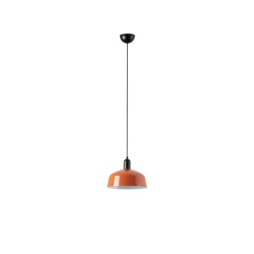 Faro Tatawin M - Pendelleuchte - Ø 25 x 211,5 cm - schwarz satiniert und rötlich orange glänzend