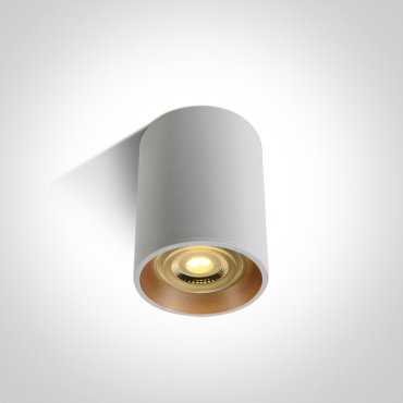 ONE Light Dark Light Cylinders - Deckenleuchte - Ø 7 x 10 cm - weiß und Messing