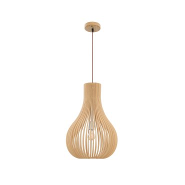 Nova Luce Soho - Hängeleuchte - Ø 38 x 245 cm - Naturholz und Braun