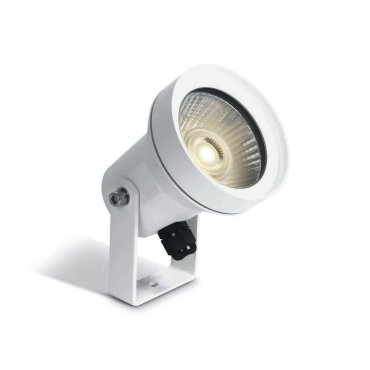 ONE Light GU10 Garden Round - Bodenstrahler auf Erdspieß - Ø 7,5 x 12,5 cm - IP65 - weiß
