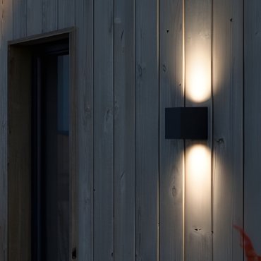 Nordlux Canto Kubi 2 - Außenwandleuchte - 8,7 x 10,6 x 10 cm - 2 x 6W LED inkl. - IP44 - schwarz
