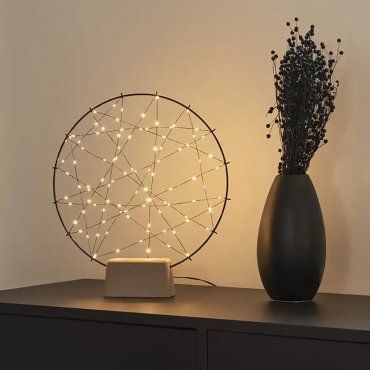 Konstsmide Weihnachtsbeleuchtung - Traumfänger mit 4-stufigem Dimmer - 36 x 5 x 39,5 cm - mattschwarz