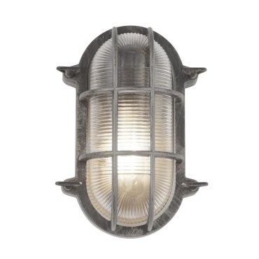 Searchlight Bulkhead - Außen-Decken-/Wandleuchte - 16 x 25 cm - IP44 - schwarz-silber