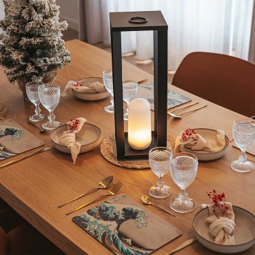 New Garden Siroco 50 - tragbare Steh- und Tischleuchte - 18 x 18 x 50 cm - 2W dimmbare LED inkl. - IP54 - schwarz