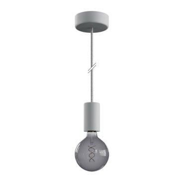 Creative Cables Eiva - Außen-Pendelleuchte mit Silikon-Deckenhalterung - Ø 12,5 x 164,5 cm - IP65 - grau