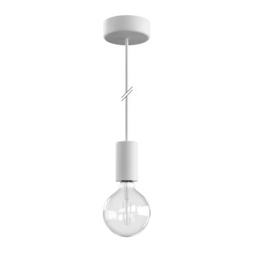 Creative Cables Eiva - Außen-Pendelleuchte mit Silikon-Deckenhalterung - Ø 12,5 x 164,5 cm - IP65 - weiß