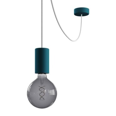 Creative Cables Eiva - Außen-Pendelleuchte mit Silikon-Deckenhalterung - Ø 12,5 x 514,5 cm - IP65 - petrol