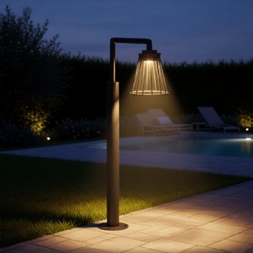 Nova Luce Carina - Gartenleuchte - Ø 18 x 150 cm - 6W LED inkl. - IP65 - Sand schwarz