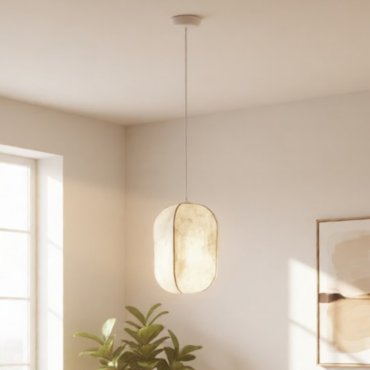 Nova Luce Pierida - Hängelampe - Ø 30 x 210 cm - Sand weiß