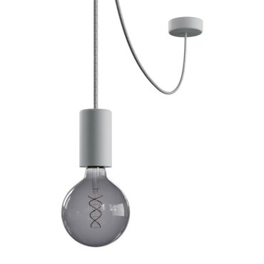 Creative Cables Eiva - Außen-Pendelleuchte mit Silikon-Deckenhalterung - Ø 12,5 x 514,5 cm - IP65 - grau