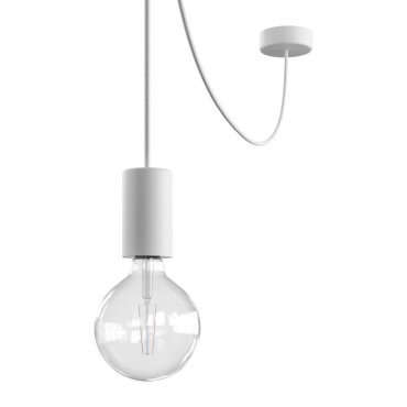 Creative Cables Eiva - Außen-Pendelleuchte mit Silikon-Deckenhalterung - Ø 12,5 x 514,5 cm - IP65 - weiß
